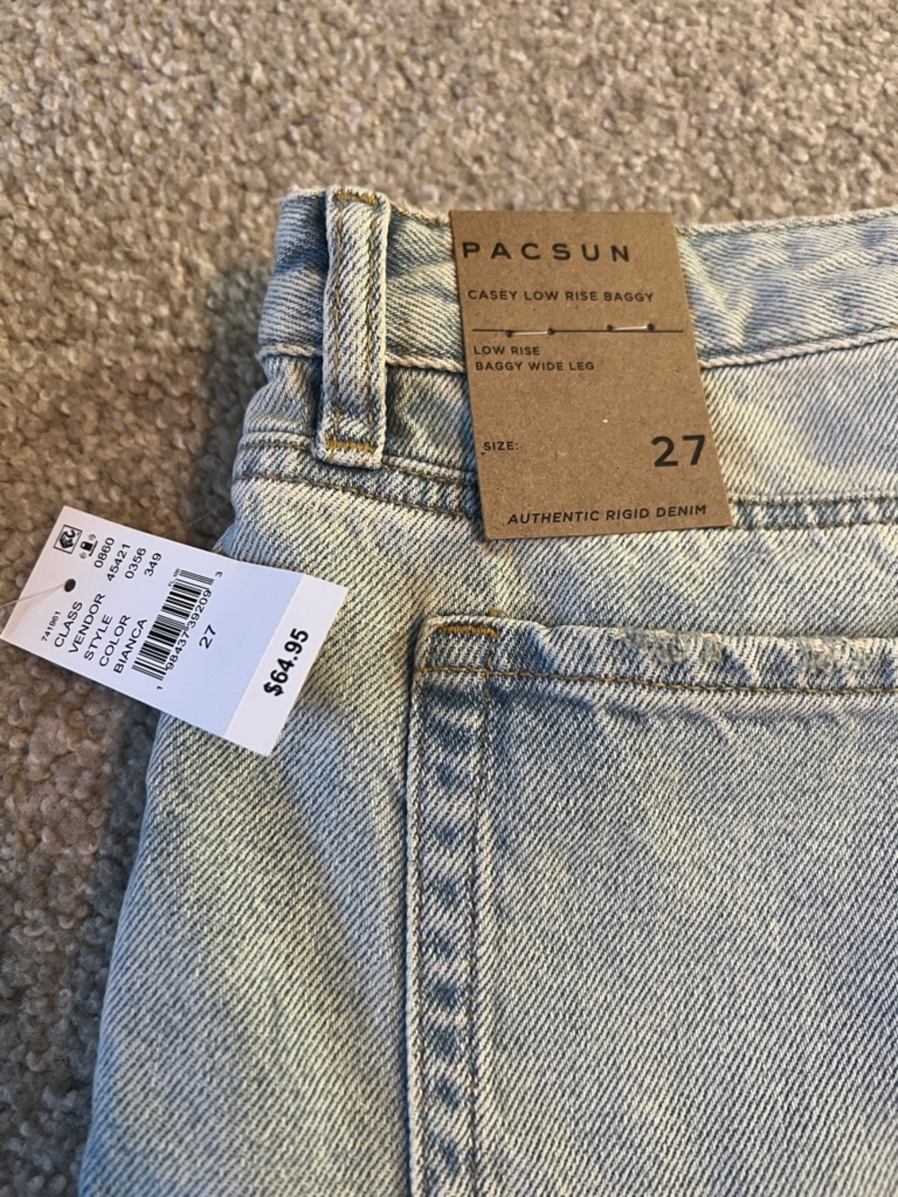 PacSun Light Wash Denim Casey Low Rise Baggy Jeans